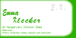 emma klecker business card